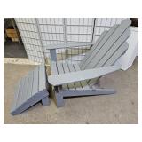 Grey Adirondack Chair with Foot Stool