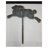 Primitive Folkart Copper Weather Vane W Rabbit Top