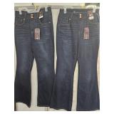 NWT Sz. 13 No Boundaries 2 Pair HIgh Rise Flairs