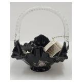 Fenton Glass Basket  6 5" wide