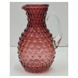 8 3/4" high Hobnail Glass Pitcher