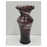 Amethyst Swirl Glass Vase 8.5" high