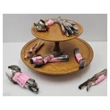 Lazy Susan Needs Repair & Lot Utensil Tableware