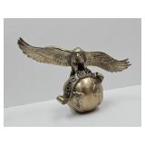 Vintage Brass Eagle Globe Topper 6 x 10"