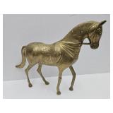 Vintage  Etched Brass Horse 12 x 10"