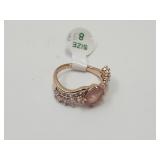 Gold Over Jewelers Bronze Rose Quartz Ring 8