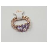 Rose Gold Over Jewelers Bronze LC Topaz Ring Sz 6