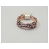 10KG Over Jewelers Bronze Amethyst Ring Sz 7