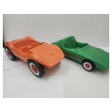 2 Vintage Made in West Germany Toy Cars 20" Long