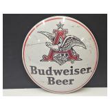2016  Metal BUDWEISER Button ADV Sign 16"