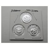 3 Grams .999 Fine Silver