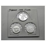 3 Grams .999 Fine Silver
