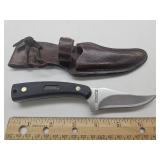 Vintage Schrade 7" Knife w Leather Sheath