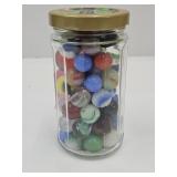 Jar with Approx 55  Vintage Marbles