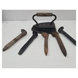 Primitive Sad Iron & Railroad Spikes