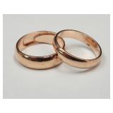 New Adjustable Pure Copper Wedding Ring Set