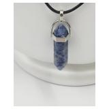 Blue Lapis Point on Cord Necklace