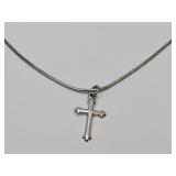925 Sterling Silver Cross & Chain 18"