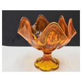 MCM Viking  Hankerchief Glass Compote 5 3/4" h