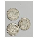 3 Silver Roosevelt Dimes Coins