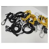 11 Bungee Cords w carabiner clip ends
