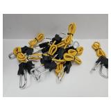 10 Bungee Cords w carabiner clip ends