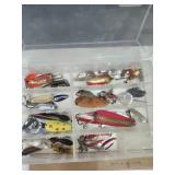 Lot of Fishing Lure Spoons with Organizer Box