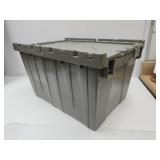 Grey Scissor Lid Storage Tote