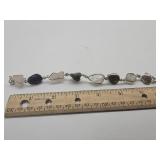 Hand Made Silver Wrapped Stone Bracelet
