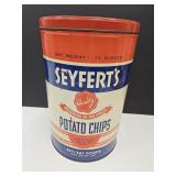Vintage  Seyferts Potato  Chip Tin 11 1/4'T
