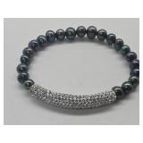 Freshwater Pearl White Crystal JTV Bracelet