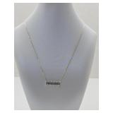 White Diamond Simulant Gold Over Silver Necklace