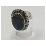 925 Silver & Labradorite Ring Sz 9.5
