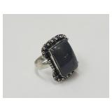 925 Silver & Labradorite Ring Sz 9.5
