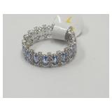 925 Over Jewelers Bronze Blue Topaz Ring Sz 7