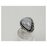 925 Silver & Ocean Jasper Ring Sz 5