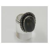 925 Silver & Labradorite Ring Sz 7.5