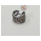 Sterling Siolver Hematite Citrine Ring Sz 6