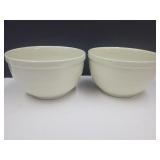 2 Hall Stone Ware Crock Bowls 10" w
