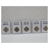 5 Different Uncirculated Presidential $1 Coins