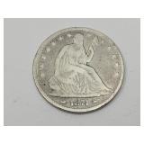 1871 Silver Seated Liberty Half Dollar W Arrows