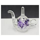 Joe Rice Glass Blown Teapot/Ring Holder Paperweigh