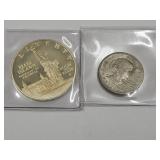 1986 S Silver Ellis  $1 Coin & 