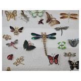 Costume Jewelry Brooches/ Pins Dragonfly, Jade +