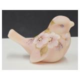 Fenton Burmese Hibscus Handpainted Bird
