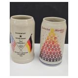 2 Germany Beer Steins Cracks on Handle