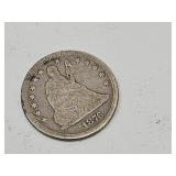 1876 Seeded Liberty Silver Quarter Coin