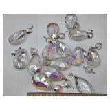 14 VTG Irredescent Chandeliers Crystal Pendants
