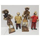 4 Vintage Paper Mache Male Sculpture Figurines
