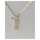 Gold Over Silver JTV Diamond Simulant Love Necklac